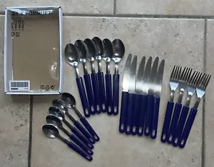 IKEA Cutlery Set - stainless steel with blue handles - Dishwasher Safe - Picture 1 of 9