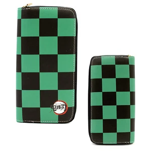 TANJIRO KAMADO PATTERN Demon Slayer 8 in. Zipped Wallet (Purse Credit Card) - Picture 1 of 4