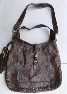 BOLSO DE HOMBRO GRANDE GUCCI JACKIE PYTHON HOBO - USADO. - Imagen 1 de 12