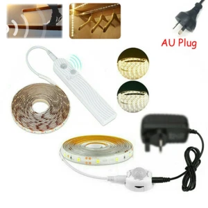 PIR Motion Sensor LED Strip Light Cabinet Stairs Night Light Closet Lamp W/ Plug - Picture 1 of 11