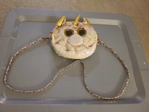 TY  UNICORN PURSE  Flippable Sequins Braided Strap Hearts Lined Gold to pink - Picture 1 of 6