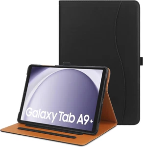 Galaxy Tab A9 Plus/A9+ 5G Case, Folio Cover with Pocket & Hand Strap (Auto Wake/ - Photo 1/12