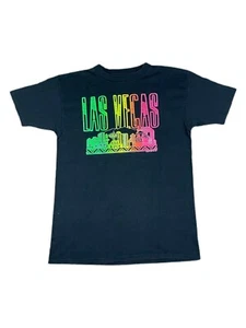 Vintage 1990 Las Vegas Strip Neon Puff Print Single Stitched T Shirt Large - Picture 1 of 5