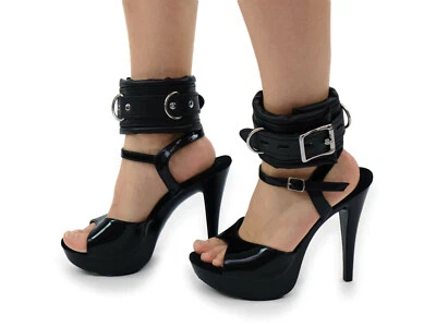 EDD LOVE-TOYS® Bondage Fußfesseln gepolstert schwarz BDSM Leder Fesseln Art.Nr. 6530