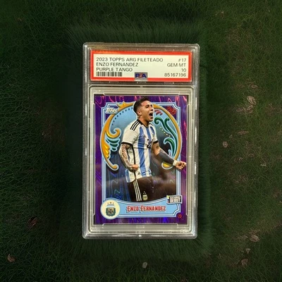 2023 Topps Fileteado Argentina Enzo Fernandez Debut Purple Tango /15 PSA 10 - Image 1 of 3