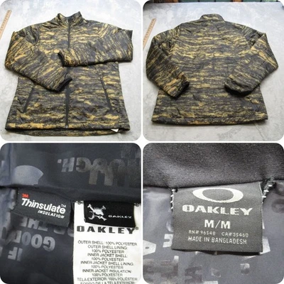 Oakley Jacket Mens Medium Black Gold Thinsulate Insulation Full Zip Puffer - Image 1 of 4