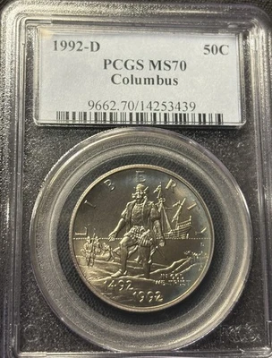 1992 -D MS70 Columbus Commemorative Half Dollar PCGS Older Holder - Image 1 of 4