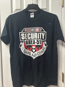 “GROOM LAKE NV AREA 51 SECURITY ” UFO ALIEN T-SHIRT  “To Guard & Conceal” Size M - Picture 1 of 4