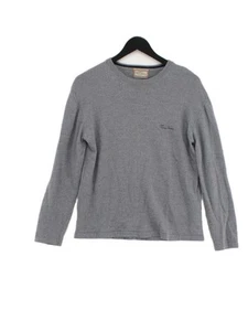 Thomas Burberry Women's Jumper M Grey 100% Wool Crew Neck Pullover - Picture 1 of 6
