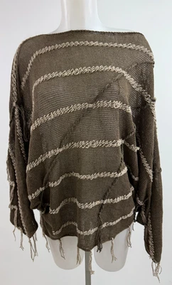 1970s Issey Miyake All Styles Boho Fringe Linen Blend Sweater D-HGI 904 Japan - Image 1 of 4