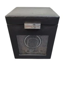 WOLF Single Watch Winder With 3 Watches Storage Style 456102 Black Leather - Photo 1/14