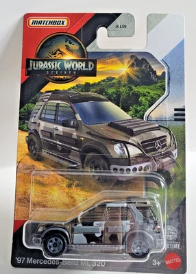 Matchbox 2025 Jurassic World Rebirth '97 Mercedes-Benz ML 320 Black Gray Camo - Image 1 of 3