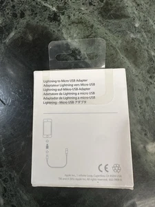Adaptateur Apple OEM Éclaircissement vers Micro USB MD820ZM/A - Photo 1 sur 3