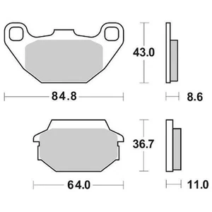 Pastillas De Freno SBS 154 CT SYM JOYRIDE 150 2001 2002 - Imagen 1 de 4