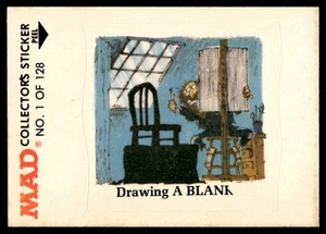1983 MAD Magazine Collectors Sticker Fleer Drawing A BLANK VTG #1 - Picture 1 of 2