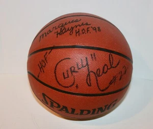 Globetrotters Marques Haynes And Curly Neal Dual Signed Basketball - Foto 1 di 5