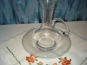 BADASH HANDMADE CRYSTAL CARAFE, PITCHER,DECANTER WITH HANDLE ELEGANT,DECORATIVE - Picture 1 of 3
