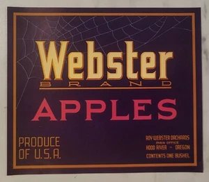 LABEL Webster Apples Hood River Oregon - Picture 1 of 1