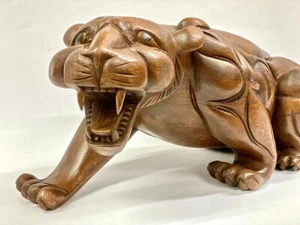 Puma aus Holz, &5 cm, Zootiere, Berglöwe, Raubkatze, handgeschnitz - Bild 1 von 4