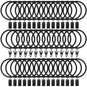 100pack Curtain Rings With Clips Hooks Rustproof Metal Stainless Steel Drapery R - Picture 1 of 6