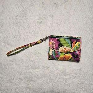 Vera Bradley Floral Wristlet Tri-fold Wallet Quilted Snap Closure Colorful - Picture 1 of 12