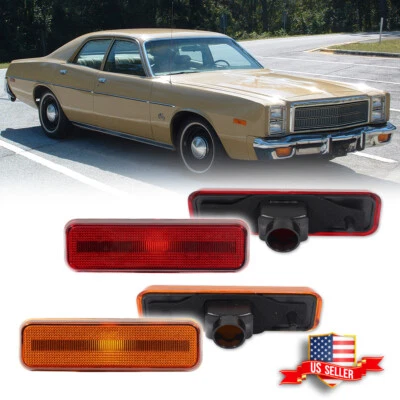 4 желтых передних + красных задних габаритных фонаря для 72–74 и 84–87 Dodge Charger - Изображение 1 из 4
