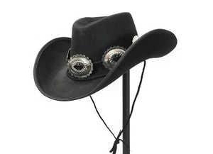 Hat Band for Cowboy Hats, Steampunk Genuine Leather Concho & Buckle USA - Picture 1 of 2