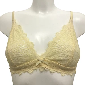 Pleasure State Anise Ecru (Pale Yellow) Kourtney Leigh Bra Large Soft Cup Bralet - Picture 1 of 9