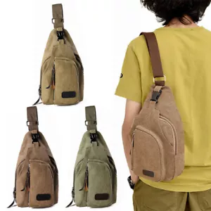 Anti-Theft Men's Sling Crossbody Bag Tactical Chest Shoulder Messenger Backpack - Picture 1 of 23