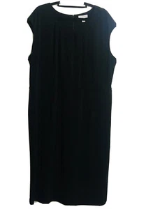 Women’s Black Dress Size 16 Stretch Back Zip Sleeveless Pleated Top Charter Club - Picture 1 of 6