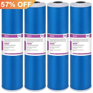 5 Micron 20"x4.5" GAC Granular Activated Carbon Water Filter Big Blue 1-4 PACK - Picture 1 of 9