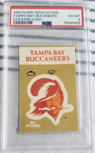 1982 Fleer Team Action Tampa Bay Buccaneers Stickers Logo Card PSA 6 EX-MT - Picture 1 of 2