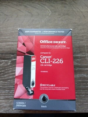 Canon CLI-226 Ink Cartridge Black (office depot remanufactured ink) New - Image 1 of 4