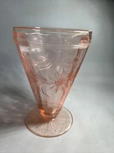 Piatto in vetro ciotola parfait Sundae gelato in rilievo floreale rosa vintage - Foto 1 di 5