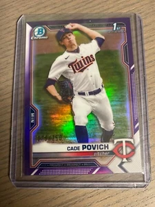 2021 Bowman Draft #BDC-104 Cade Povich Chrome Purple Refractor #/250 - Picture 1 of 1