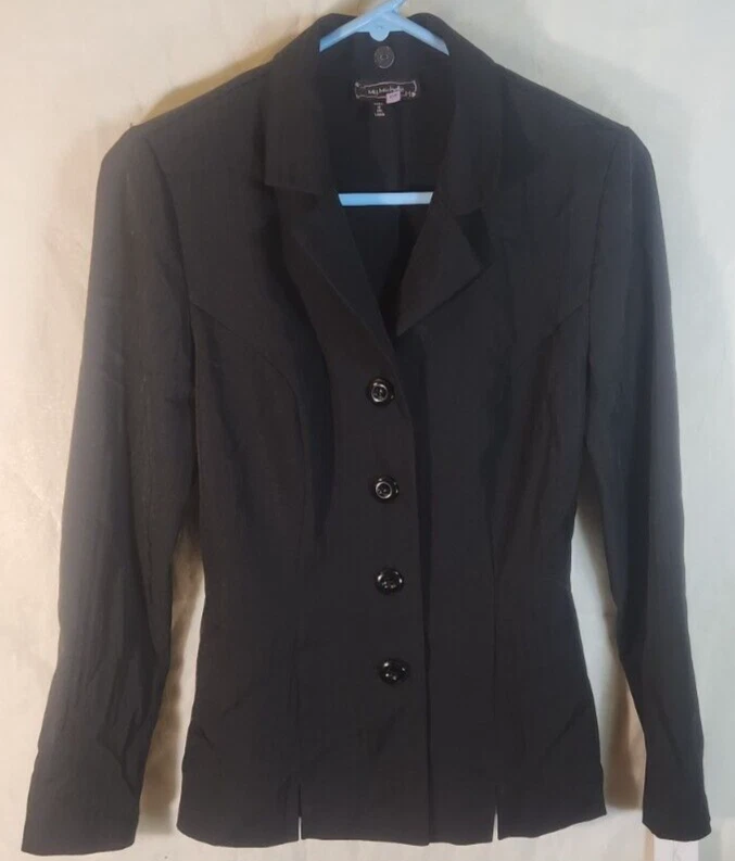 My Michelle 女式黑色 2 件套西装夹克外套和裤子 5/6 码 — 第 1/4 张图片