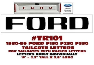 TR101 1980 1982 1983 1984 1985 1986 FORD TRUCK TAILGATE LETTERS -F150 F250 F3508 - Bild 1 von 2