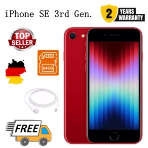 NEU Apple iPhone SE (3. Generation) - 64GB - (PRODUCT)RED ✔️24 Monate Garantie - Zdjęcie 1 z 6