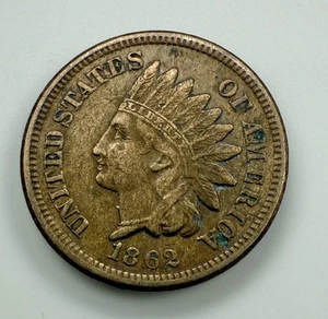 1862 INDIAN HEAD 1C COPPER NICKEL COMPOSITION "FATTY" 4.61G VARIETY 2 NICE!!! - Picture 1 of 3