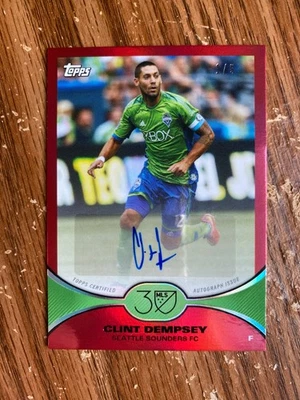 2025 Topps MLS 30th Anniversary Clint Dempsey Red Foil Auto 1/5 - Image 1 of 2