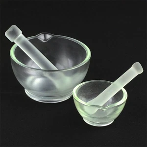 Glassware Lab Chemistry Mortar Borosilicate 60mm-150mm Pestle - Picture 1 of 9