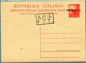 Trieste A - CP Lire 20 + 20 "Democratica" n. 8B soprastampa a mano - Picture 1 of 1