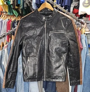 Chaqueta de motociclista de cuero Ben Sherman Sherman Sherman 28 de noviembre de 1963 talla mediana - Imagen 1 de 6