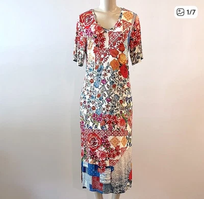 Johnny Was Short Sleeve tango t shirt maxi Dress Women's Small Floral viscose - Image 1 of 4
