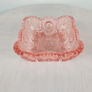 Imperial Glass Pink Square Candy Dish With Sawtooth Edge 5 1/2" - Picture 1 of 22