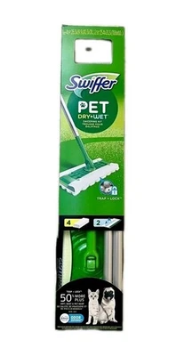 Kit de varredura Swiffer Pet limpador de piso seco e úmido inclui varredora 6 panos = 4+2 - Imagem 1 de 2