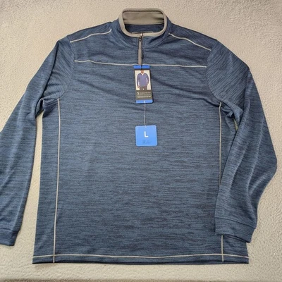 Pullover Pebble Beach Para Hombres Grande Azul Seco-Lujo Rendimiento 1/4 Cremallera Golf Brezo Foto 1 de 4