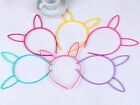 100 Mixed Color Plastic Rabbit Bunny Ear Headband Hair band With Teeth Kids Girl