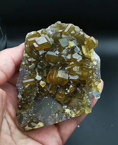 197g seltenes natürliches grünes Fluorit gelber Baryt Quarz Mineral Exemplar Jinagxi - Bild 1 von 12
