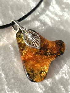 Natur Bernstein-Anhänge Halskette Mit 925 Silber. Anhänger 7g - Bild 1 von 6